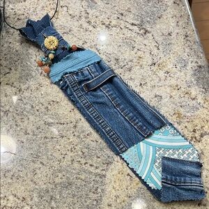 Patchwork Denim ladies Upcycled tie